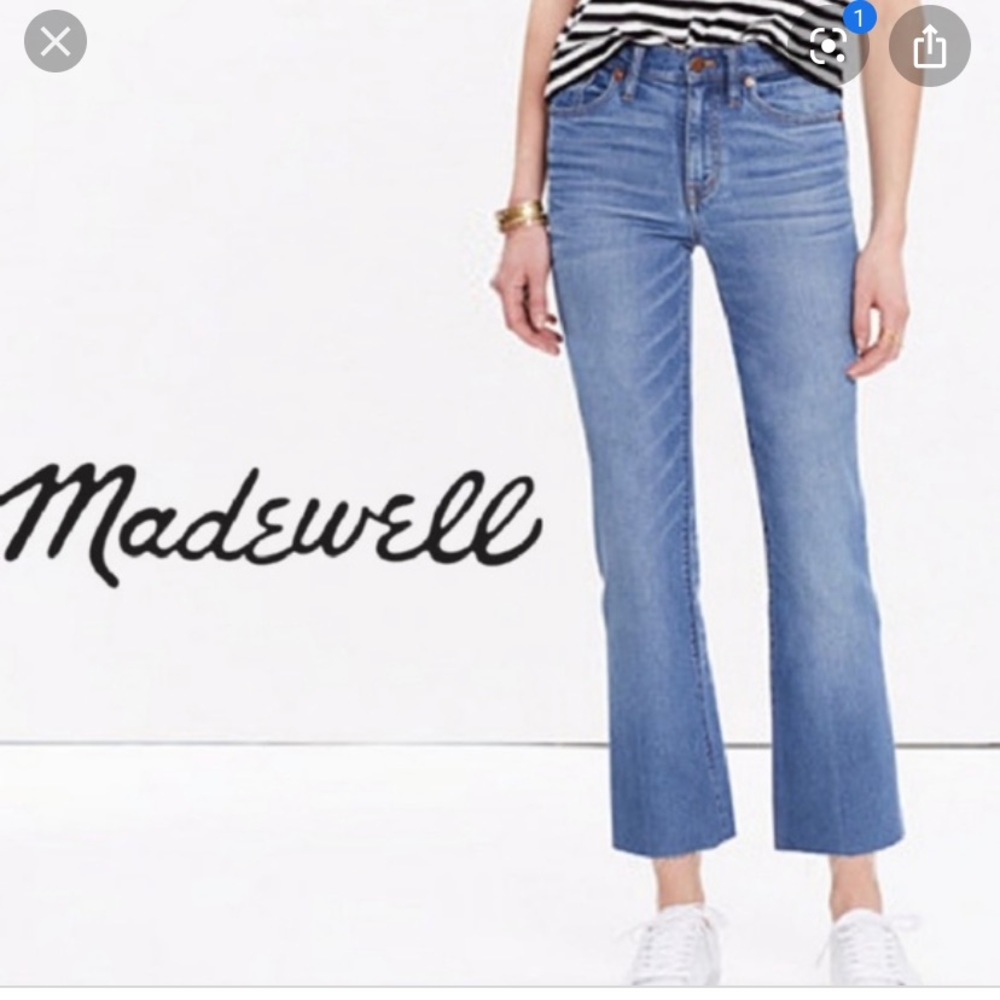 Madewell Flea Market Flare kick crop jeans